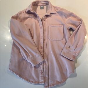 TNA Pale Pink Button-Front Shirt Jacket